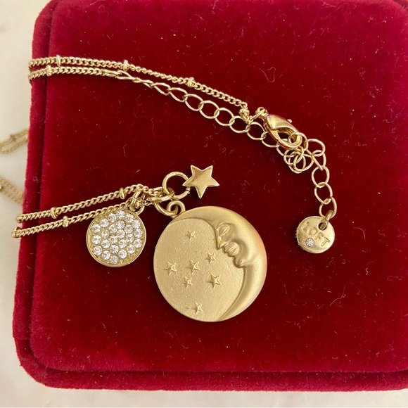 LOFT Gold Tone Moon and Star Pendant Necklace - Picture 2 of 2